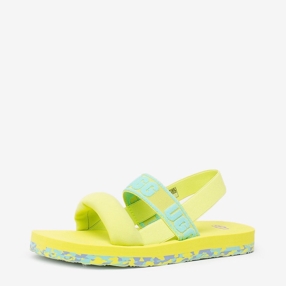 UGG Bright GreenSandals with Blue Accents